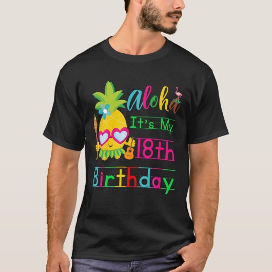 ハワイ18th誕生日ハワイアンガールズトロピカル tシャツ (正面)