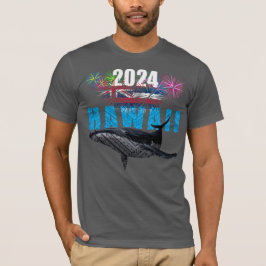 ハワイ2024ポリネシアの部族のハンプバック花火 Tシャツ