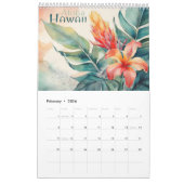 ハワイ2025カレンダーのヴィンテージ旅行ポスター カレンダー (2月 2026)