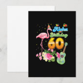 ハワイ60周年誕生日60歳 フラミンゴH 招待状 (正面/裏面)