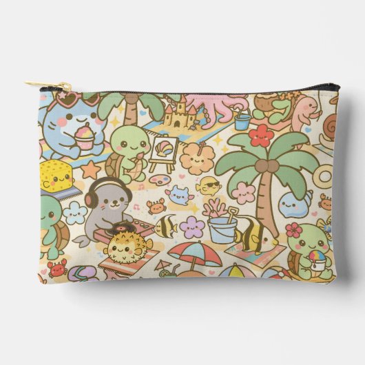 ハワイ かわいい ビーチ レイブ アクセサリーポーチ (正面)