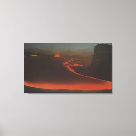 ハワイ – アクティブからの溶岩トレイルのビュー キャンバスプリント (正面)