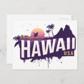 ハワイ・アメリカにいた方がいい – ヴィンテージ・サンセット ポストカード (正面/裏面)