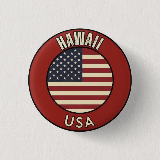 ハワイ アメリカ合衆国 缶バッジ (正面)