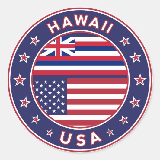 ハワイ,アメリカ州,ハワイのステッカー, ラウンドシール (正面)