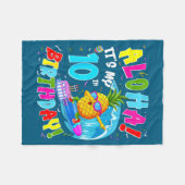 ハワイ アロハ 10歳の誕生日 ハワイの少年 少女 10 フリースブランケット (正面(横))