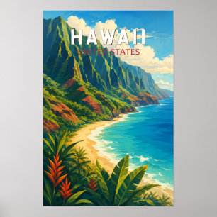 ハワイ イラスト 旅行 アート ヴィンテージ ポスター