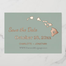 ハワイ ウェディング セーブ・ザ・デート ローズゴールド