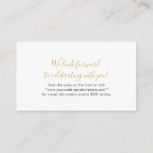 ハワイ ウェディング ボーディングパス チケット ミニ QR RSVP エンクロージャーカード (裏面)