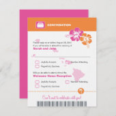 ハワイ　ウェディング　出欠確認　搭乗券 出欠カード (正面/裏面)