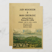 ハワイ ウェディング 招待状 ヴィンテージ ミッドセンチュリー (正面/裏面)