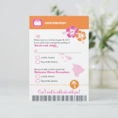 ハワイ　ウェディング　ＲＳＶＰ　確認　搭乗券 招待状 (スタンド正面)