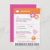 ハワイ　ウェディング　ＲＳＶＰ　確認　搭乗券 招待状 (正面/裏面)