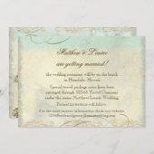 ハワイ ウミガメ モダン コースト オーシャン ビーチ 招待状 (正面/裏面)