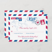 ハワイ エア メール ウェディング RSVP (正面/裏面)