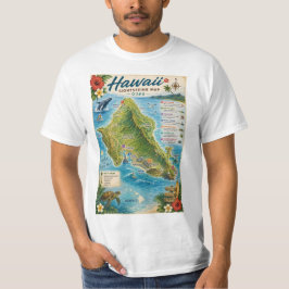 ハワイ オアフ島地図 Tシャツ
