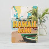 ハワイ オアフ島 ビンテージ 旅行ポスター 招待状 (スタンド正面)