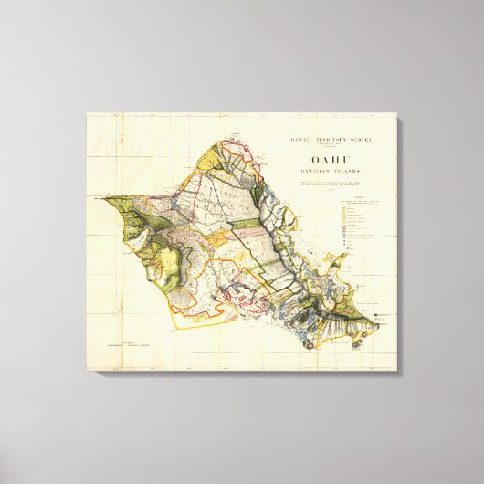 ハワイ，オアフ キャンバスプリント (正面)