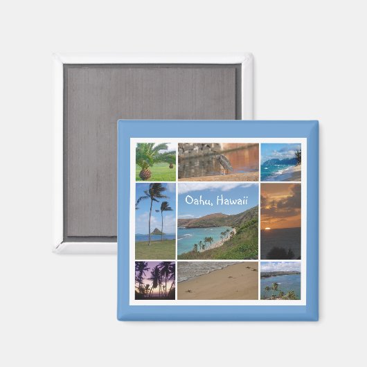 ハワイ，オアフ マグネット (正面/裏面)