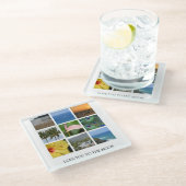 ハワイ オーダーメイド テキストと写真のコラージュ ガラスコースター (アングル)