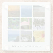 ハワイ オーダーメイド テキストと写真のコラージュ ガラスコースター (裏面)