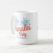 ハワイ・カウアイのハナレーベイ島 コーヒーマグカップ (正面左)