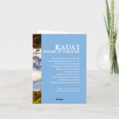 ハワイ，カウアイのマカウワヒケーブパームツリーズ ノートカード (裏面)