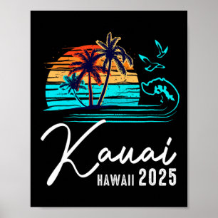 ハワイ カウアイ島 2025年夏休み 家族お揃い ポスター