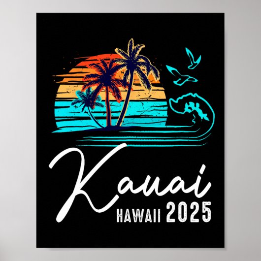 ハワイ カウアイ島 2025年夏休み 家族お揃い ポスター (正面)