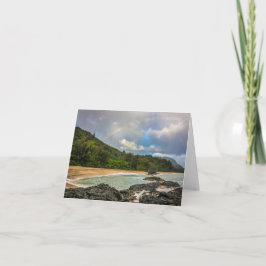 ハワイ・カウアイ州ルマハビーチにレインボー ノートカード