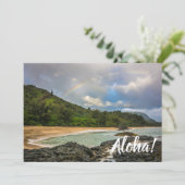 ハワイ・カウアイ州ルマハビーチにレインボー 招待状 (スタンド正面)