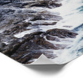 ハワイ、カウアイ、太平洋からの波海 ポスター (角)