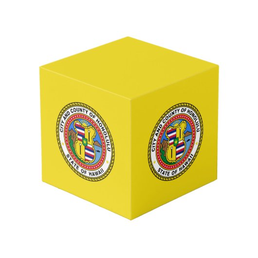 ハワイ・キューブ・ホノルル市旗 フォトキューブ (正面アングル)