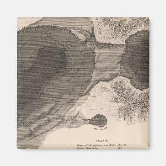 ハワイ，キラウエアのクレーター マグネット (正面)