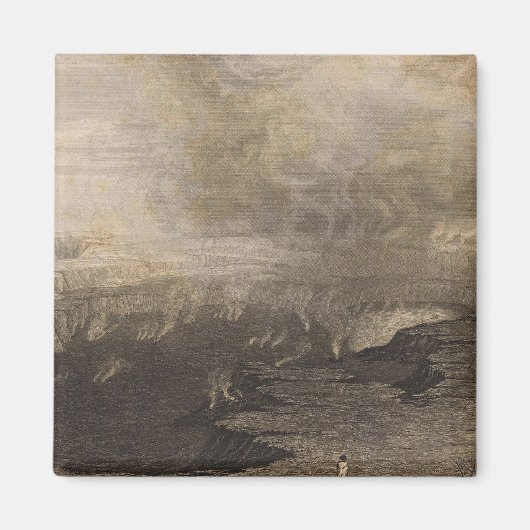 ハワイ，キラウエアの景色 マグネット (正面)