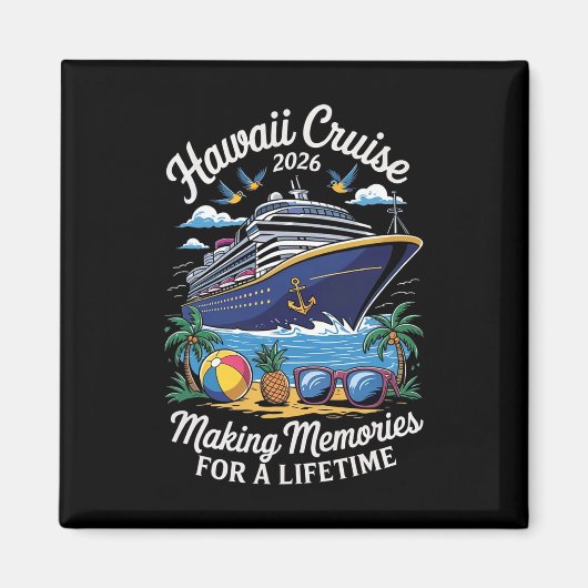 ハワイ クルーズ 2026 バケーション 旅行 家族に合う G マグネット (正面)