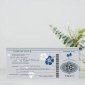 ハワイ·グ結婚レー·アンド·ブルーへの搭乗券 招待状 (スタンド正面)