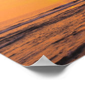 ハワイ・コナのカハルーベイに夕日2 ポスター (角)