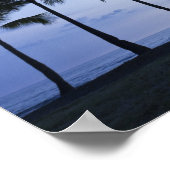 ハワイ・コナのカハルーベイに沈む夕日 ポスター (角)