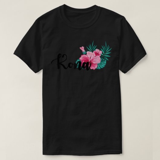 ハワイ コナ キュート ハイビスカス フラワー ハワイアン Tシャツ (デザイン正面)