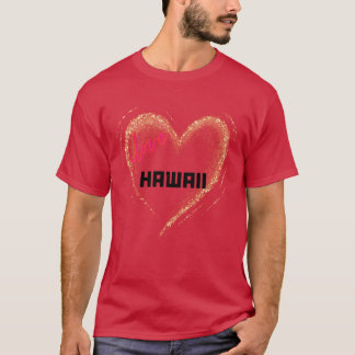 ハワイ ゴールド ハート 愛してる Tシャツ