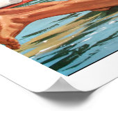 ハワイ，サーフィン，ビッグウェーブ，ヴィンテージ旅行ポスター ポスター (角)