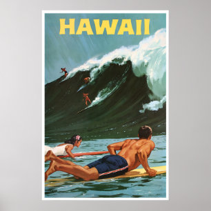 ハワイ サーフィン 絵画 ハワイアン アートプリント 旅行 ポスター
