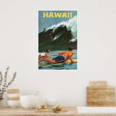 ハワイ サーフィン 絵画 ハワイアン アートプリント 旅行 ポスター (キッチン)