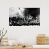 ハワイ – シュガーケーンの景色を見る火 ポスター (キッチン)