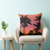 ハワイ,シルエットヤシの木 クッション (椅子)