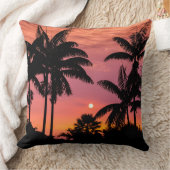 ハワイ,シルエットヤシの木 クッション (ブランケット)