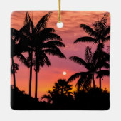 ハワイ,シルエットヤシの木 セラミックオーナメント (裏面)