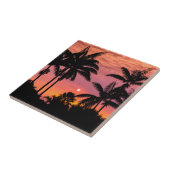 ハワイ,シルエットヤシの木 タイル (側面)