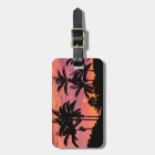 ハワイ，シルエットヤシの木 ラゲッジタグ (正面縦)